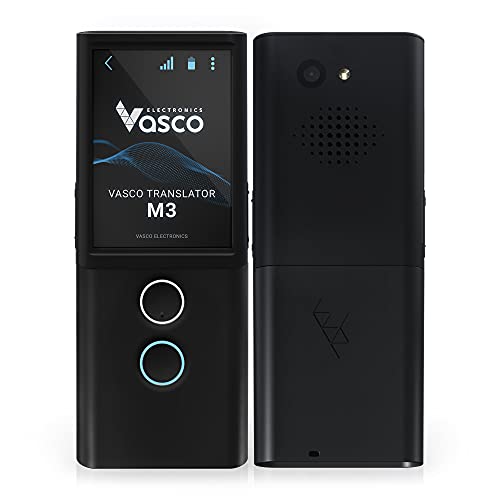 Vasco Electronics Urządzenie do tłumaczenia języka Vasco M3 | Jedyny tłumacz z bezpłatnym i nieograniczonym Internetem w 200 krajach | Tłumaczenie zdjęć | Marka europejska