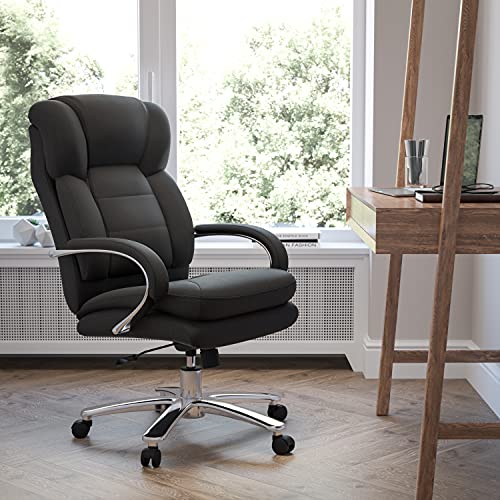 Flash Furniture Seria HERCULES 24/7 do intensywnego użytku Duży i wysoki Obrotowe krzesło wykonawcze o obciążeniu 500 funtów z ramionami pętelkowymi