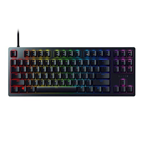  Razer Huntsman Tournament Edition TKL Klawiatura do gier bez Tenkeyless: Najszybsze przełączniki klawiatury w historii - Liniowe przełączniki optyczne - Oświetlenie Chroma RGB - Nasadki na klawisze...