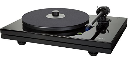 Music Hall Gramofon audiofilski serii MMF-5.3 z zamontowaną fabrycznie wkładką Ortofon 2M Blue i ramieniem z włókna węglowego Premium (czarny o wysokim połysku)