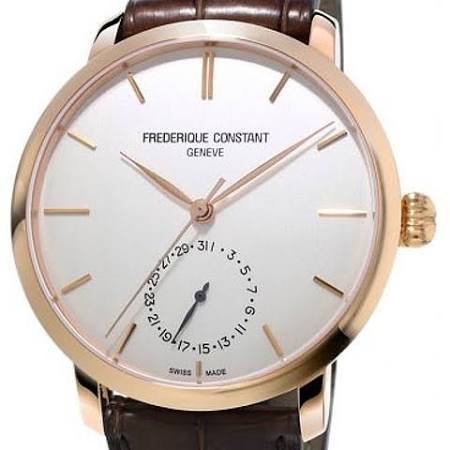 Frederique Constant Watches Child Code Frederique Constant Męski FC-710V4S4 Slimline Manufaktura Wyświetlacz analogowy Automatyczny brązowy zegarek z własnym naciągiem