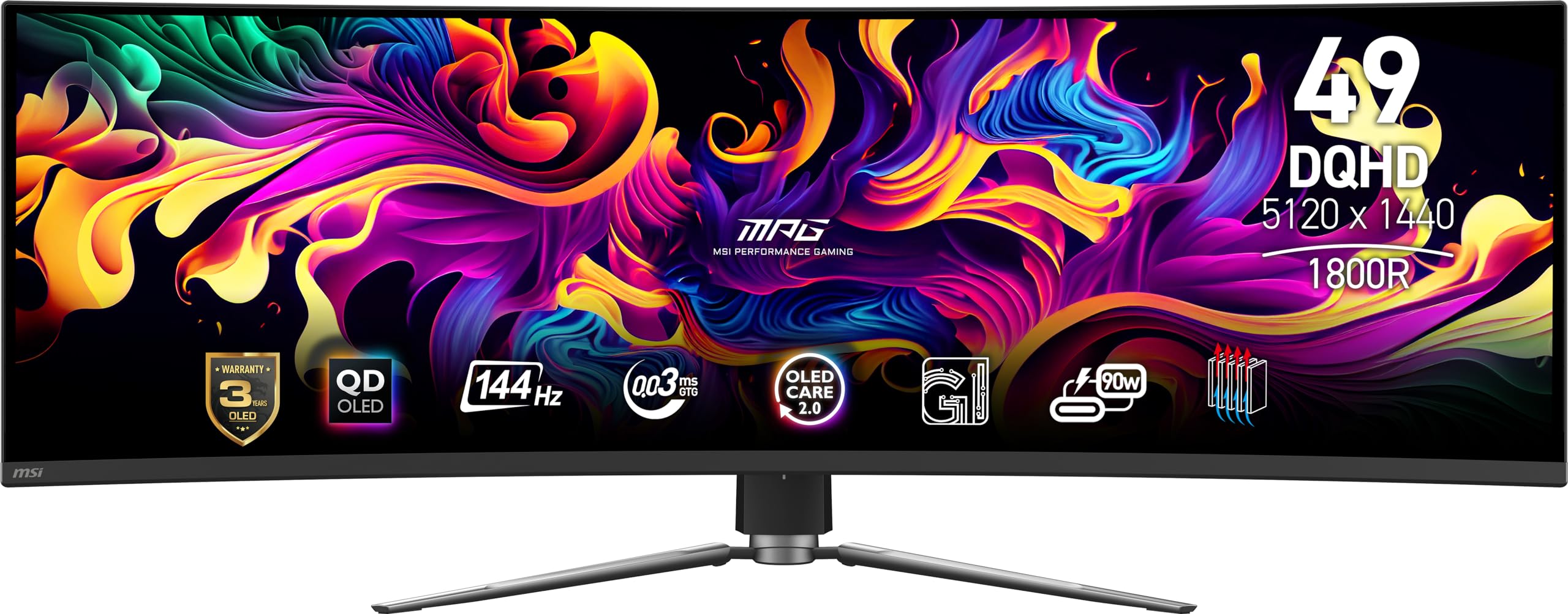 MSI MPG 491CQP QD-OLED, 49 Curved OLED Gaming Monitor, ...