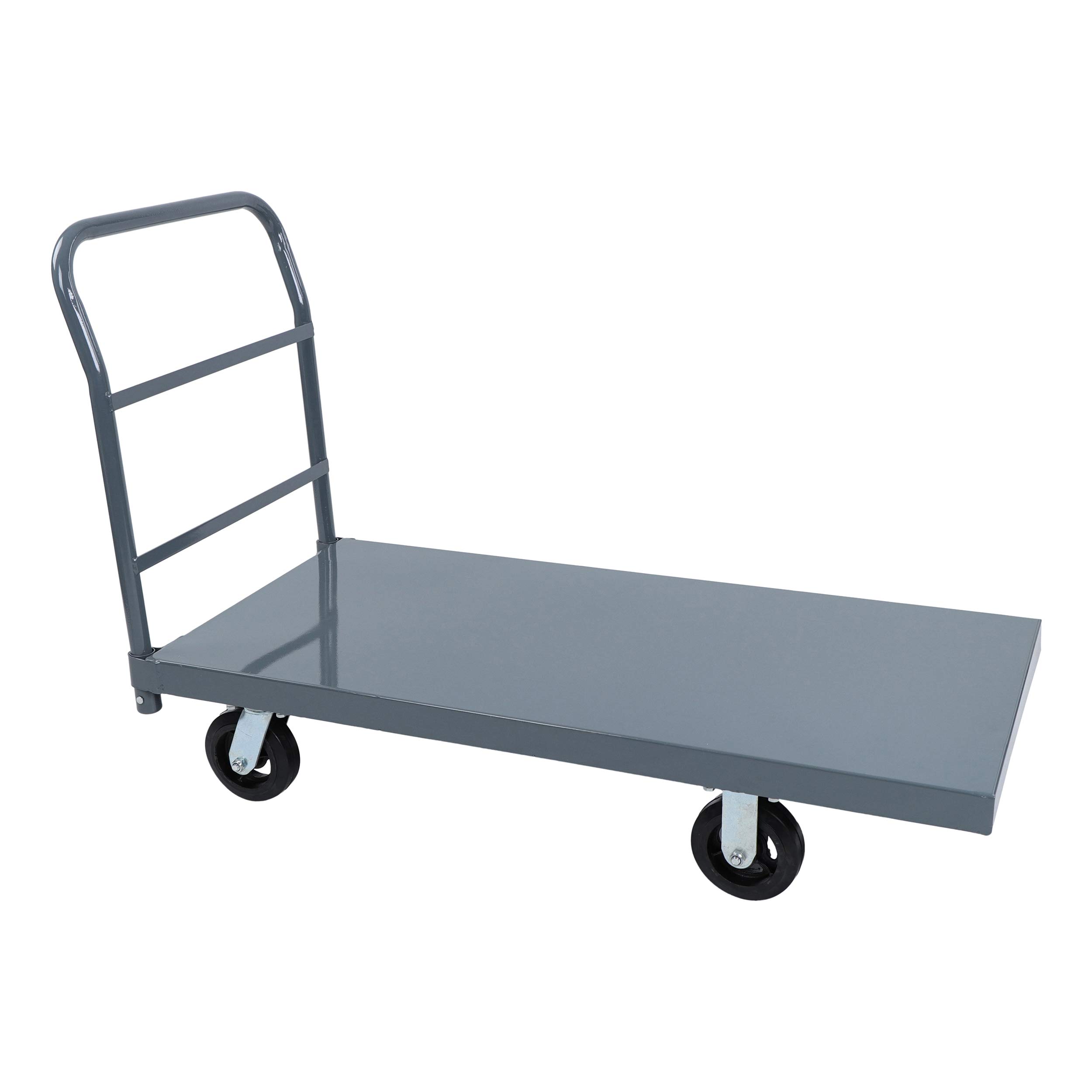 BISupply Wózek przemysłowy z płaską platformą 48 x 24 cale Przenośny wózek Dolly Duża platforma z kołami Pojemność 2000 funtów