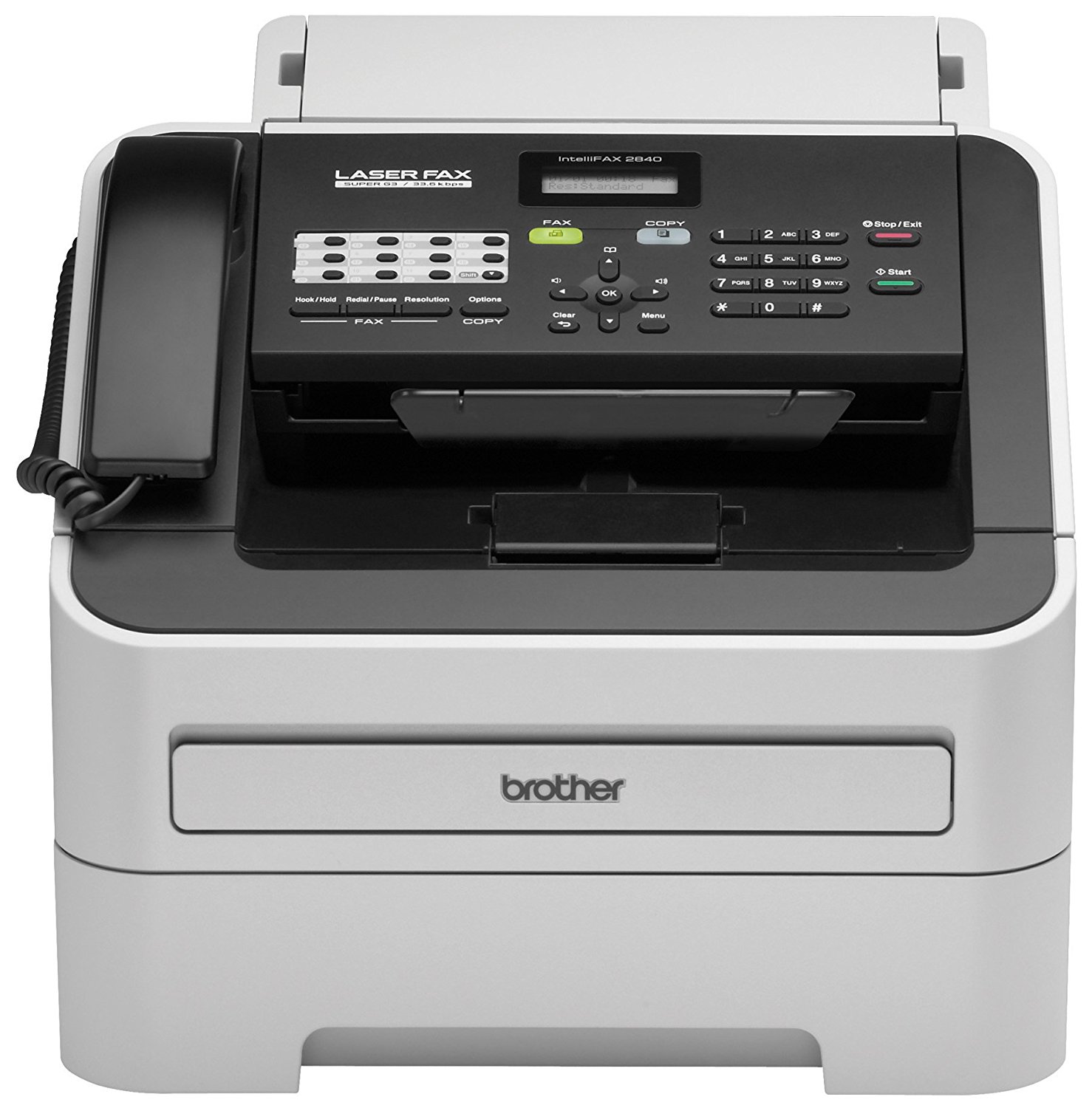 Brother Printer Bezprzewodowa drukarka monochromatyczna RFAX2840 ze skanerem i faksem (certyfikowana odnowiona)