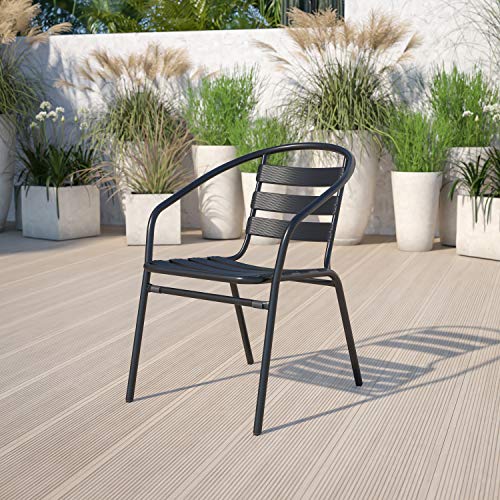 Flash Furniture Metalowe krzesło restauracyjne z aluminiowymi listwami