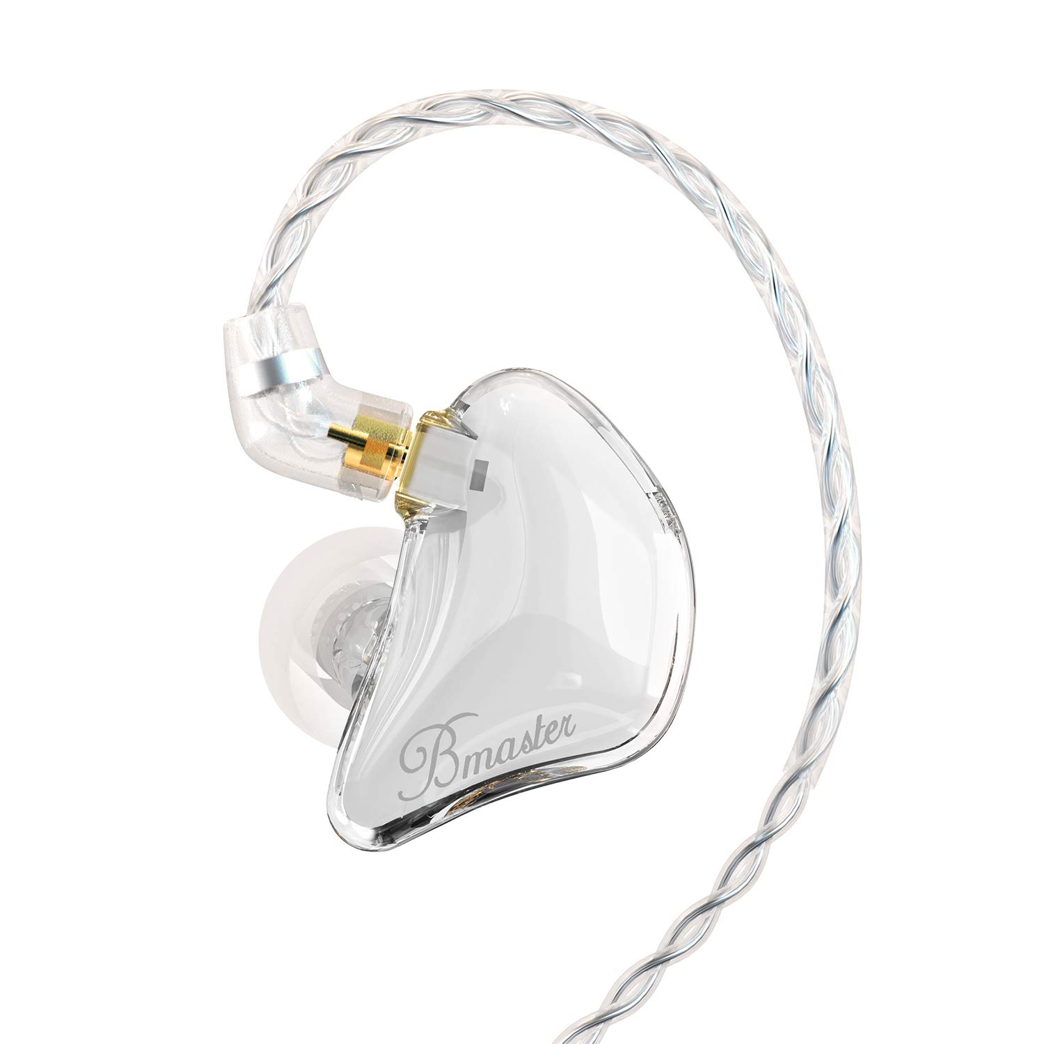 BASN Bmaster Triple Drivers Słuchawki douszne z monitorem dousznym i dwoma odłączanymi kablami Pasujące do ucha Odpowiednie dla inżyniera dźwięku i muzyka (białe)