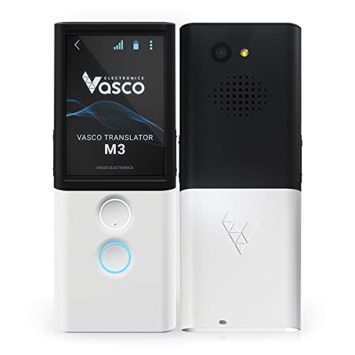 Vasco Electronics Urządzenie do tłumaczenia języka Vasco M3 | Jedyny tłumacz z bezpłatnym i nieograniczonym Internetem w 200 krajach | Tłumaczenie zdjęć | Marka europejska