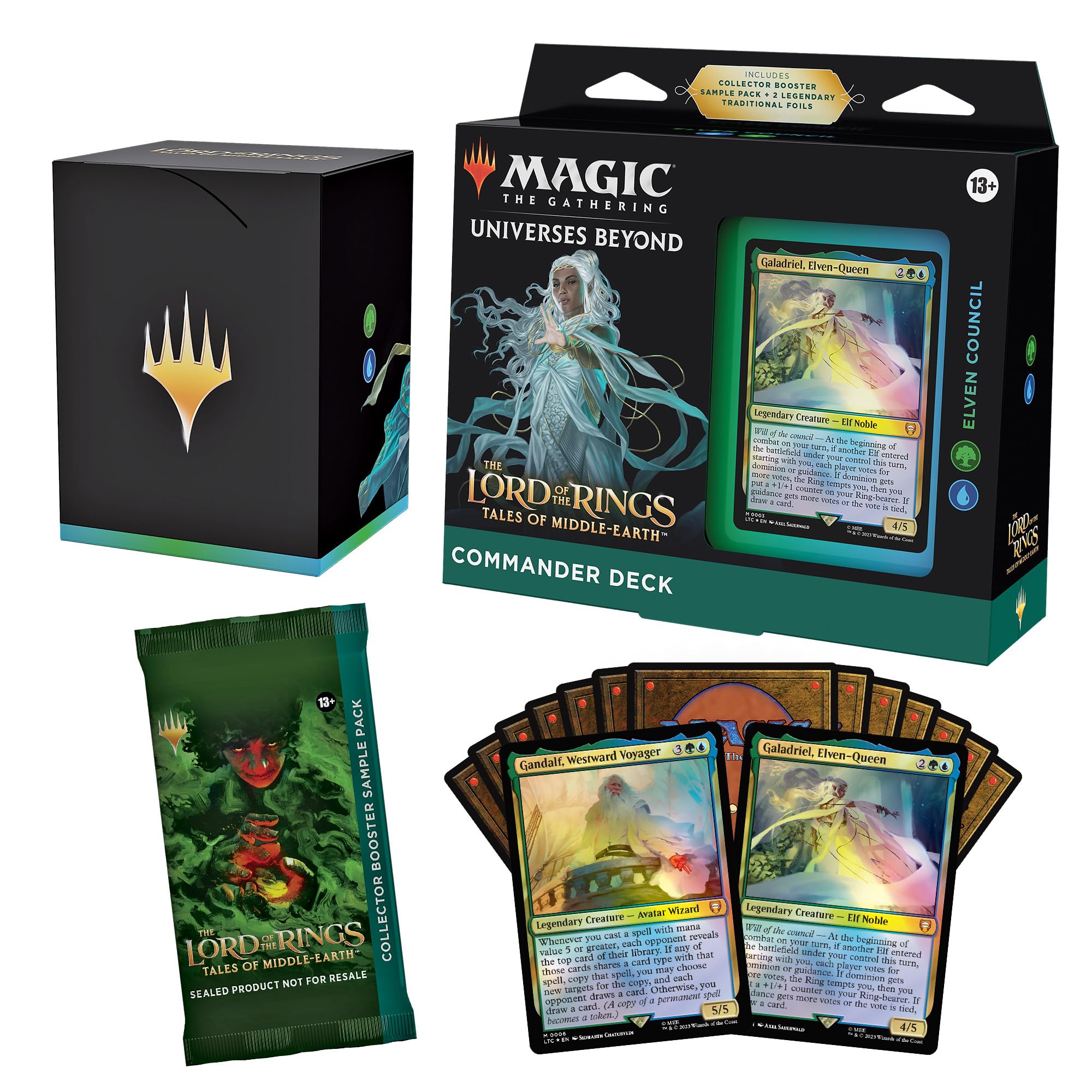 Magic The Gathering Magic: The Gathering The Lord of The Rings: Tales of Middle-Earth Commander Deck 3 + Collector Booster Sample Pack