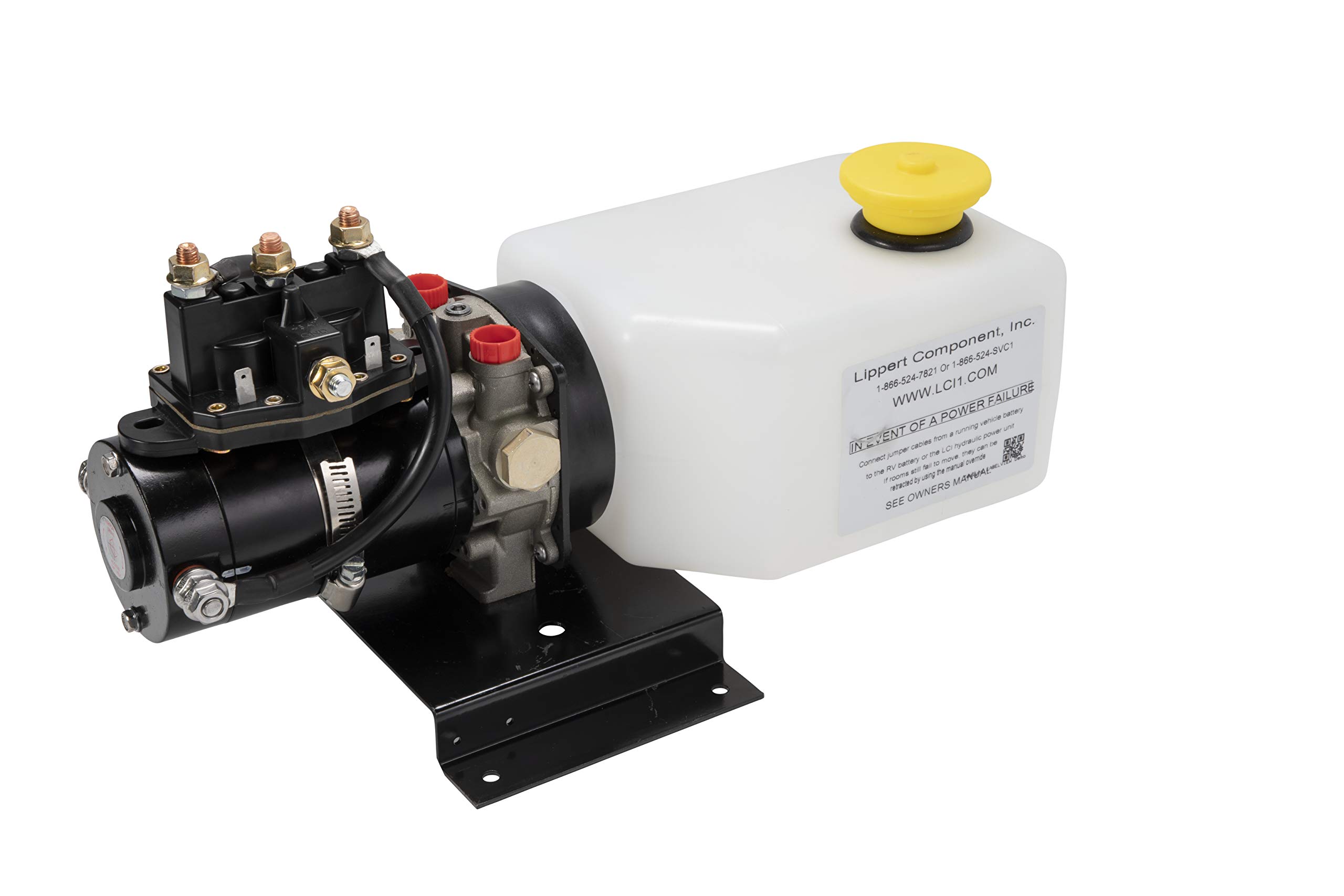 Lippert Components Hydraulic Power Unit with 2QT Pump Reservoir Kit - 141111, WHITE,BLACK (Cap color may vary)