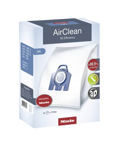  Miele Worki do odkurzacza GN AirClean 3D Efficiency — 2 pudełka — zawiera 8 oryginalnych worków Airclean GN + 2 oryginalne filtry Super Air Clean + 2 oryginalne filtry zabezpieczające przed...