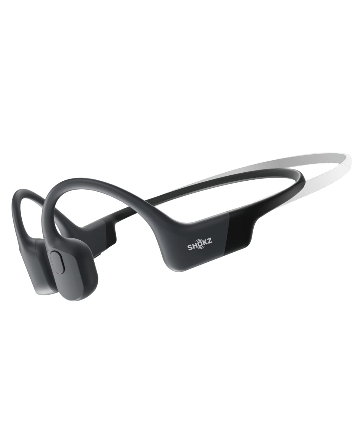 SHOKZ OpenRun – Słuchawki sportowe z otwartym uchem Bluetooth na przewodnictwo kostne – Odporne na pot bezprzewodowe słuchawki do treningów i biegania – Wbudowany mikrofon z opaską na włosy
