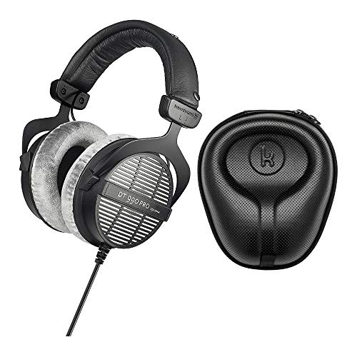 BeyerDynamic DT-990 Pro Słuchawki otwarte akustycznie (250 omów) z dużym zestawem etui na słuchawki z twardą obudową Knox Gear (2 szt.)