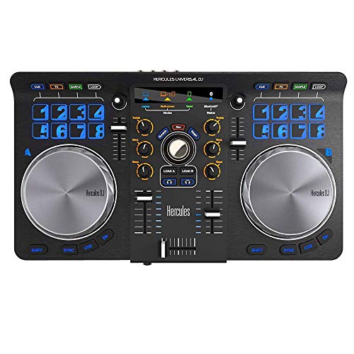 Hercules DJ Herkules Uniwersalny DJ | Kontroler DJ Bluetooth + USB z bezprzewodową integracją tabletu i smartfona z pełnym oprogramowaniem DJUCED w zestawie