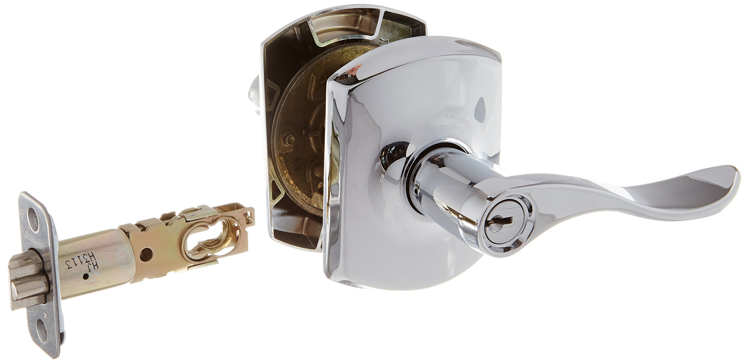 Schlage Lock Company F51AACC625GRW Greenwich Deco Rose Entry Door Lock Bright Chrome