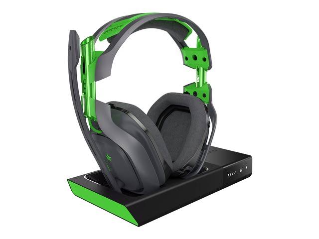 ASTRO Gaming Bezprzewodowy zestaw słuchawkowy do gier Dolby A50 – czarny/zielony – Xbox One + PC