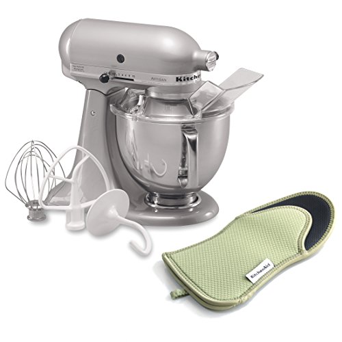 KitchenAid KSM150PSMC Seria Artisan 5-Qt. Mikser stojący z osłoną do wylewania — metaliczny chrom