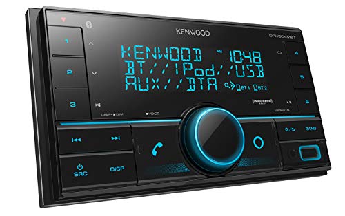  KENWOOD DPX304MBT Odbiornik multimediów cyfrowych Double DIN do montażu w desce rozdzielczej z Bluetooth (nie odtwarza płyt CD) | Bezmechowy samochodowy odbiornik stereo | Gotowy na Amazon Alexa...