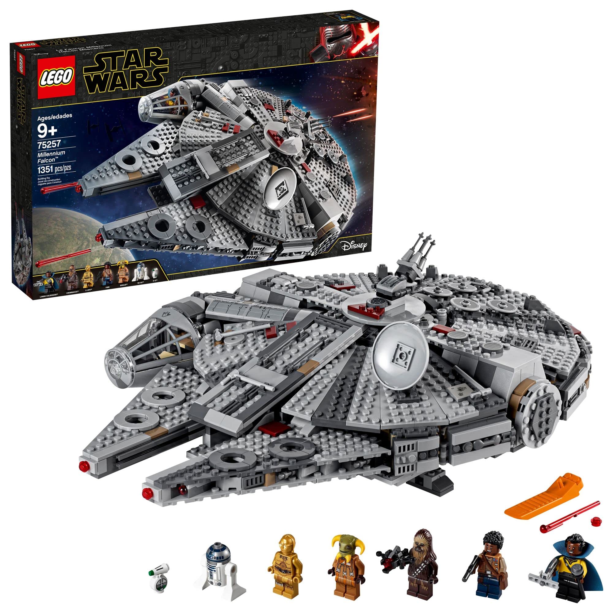 LEGO Star Wars: The Rise of Skywalker Millennium Falcon 75257 Zestaw do budowania modelu statku kosmicznego i minifigurki (1351 sztuk)