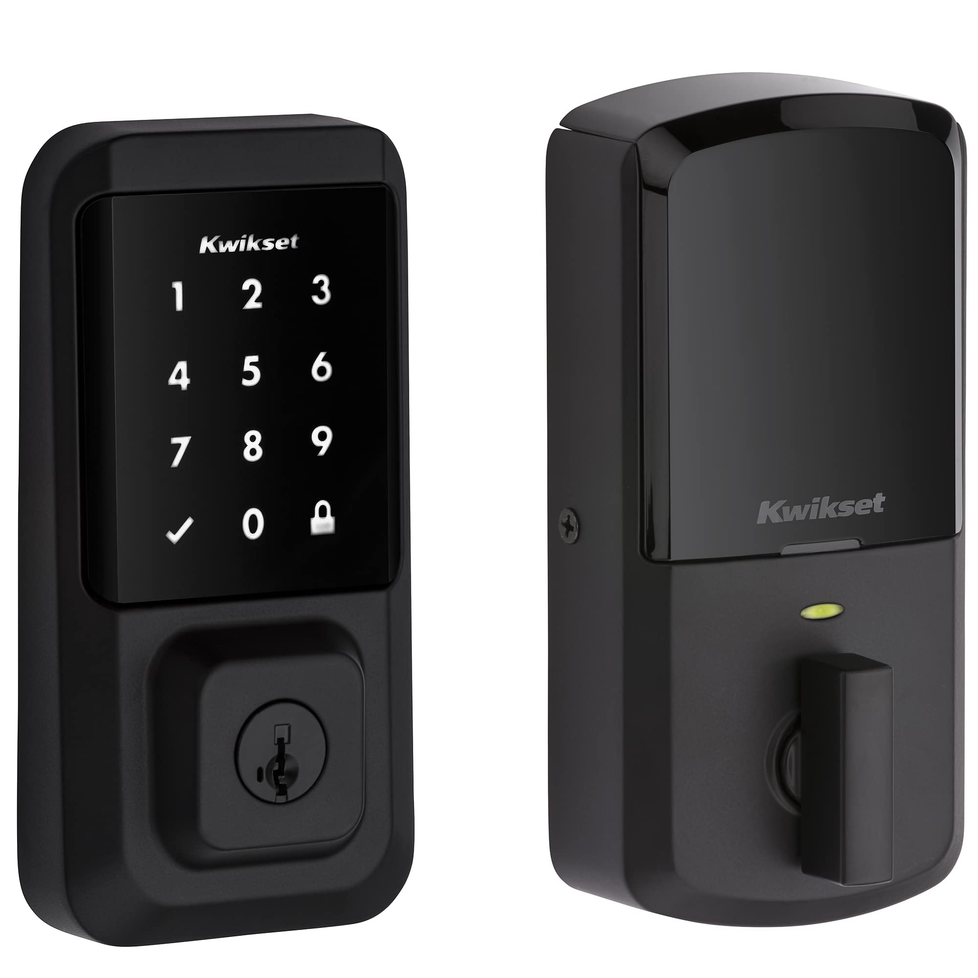 Kwikset 99390-001 Halo Wi-Fi Inteligentny zamek Dostęp bezkluczykowy Elektroniczny rygiel z ekranem dotykowym i zabezpieczeniem SmartKey