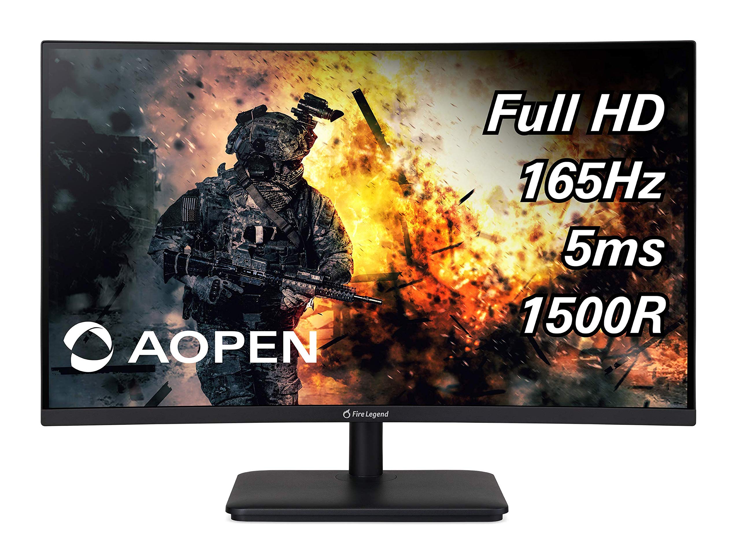 AOPEN Zakrzywiony monitor do gier Full HD (1920 x 1080) z zerową ramką | Technologia AMD FreeSync | Do 75 Hz