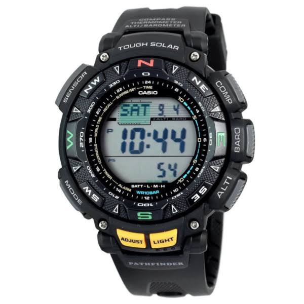 Casio Męski wielofunkcyjny zegarek sportowy PAG240-1CR Pathfinder z trzema czujnikami