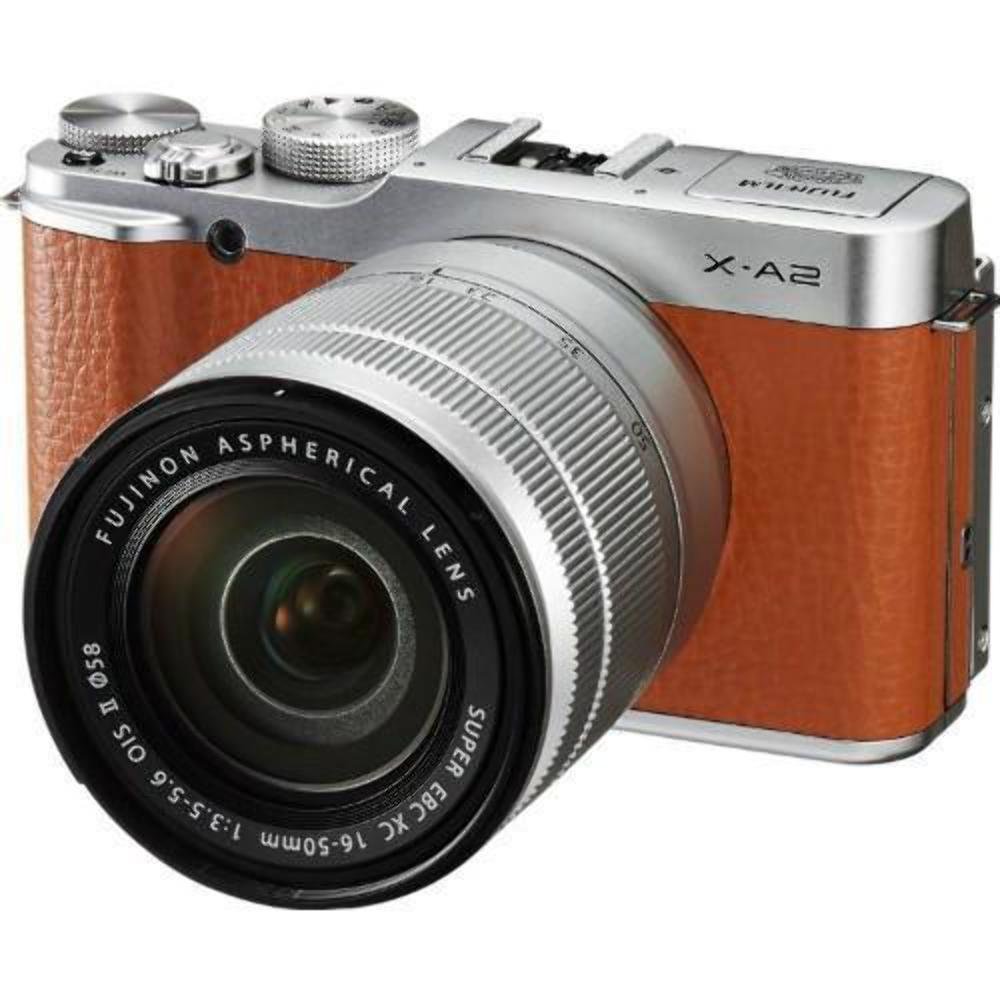 EBasket Bezlusterkowy aparat cyfrowy Fujifilm X-A2 z obiektywem 16–50 mm (brązowy) – wersja międzynarodowa (bez gwarancji)