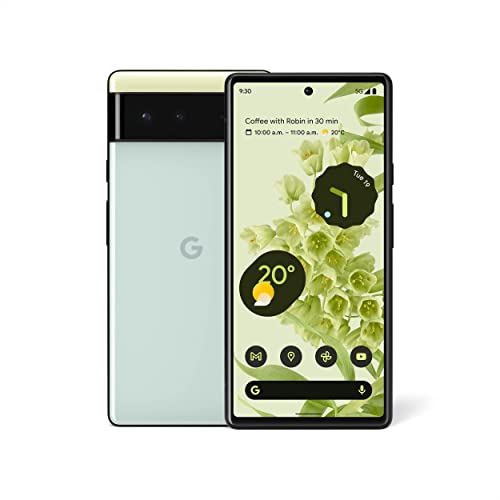 Google Pixel 6 5G 128 GB 8 GB RAM Fabrycznie odblokowany (tylko GSM | Brak CDMA – brak zgodności z Verizon/Sprint) Wersja międzynarodowa – Sorta Seafoam