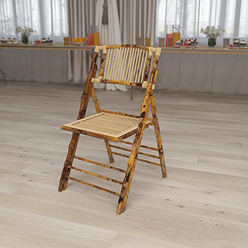 Flash Furniture 4-pakowe składane krzesło bambusowe Ame...