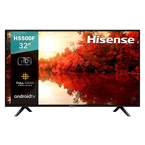 Hisense 32-calowy telewizor Smart TV 32H5500F klasy H55 z systemem Android i funkcją sterowania głosowego (model z 2020 r.)