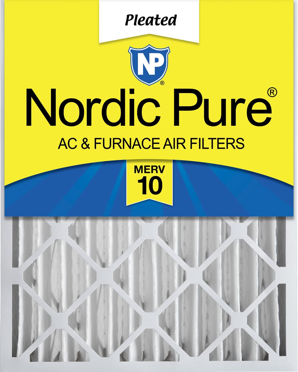 Nordic Pure 20x25x4 (rzeczywista głębokość 3-5/8) Plisowany piec AC MERV 10
