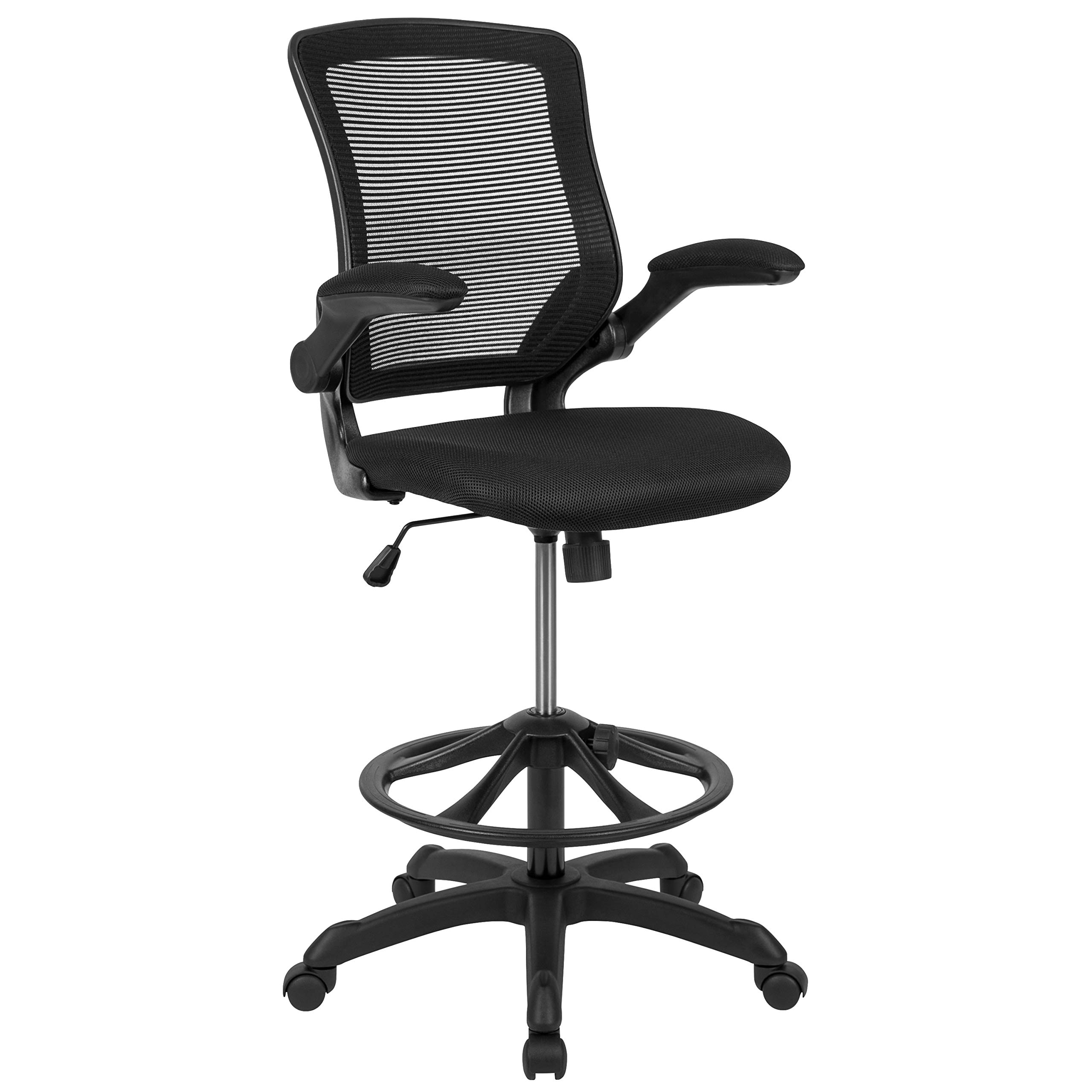 Flash Furniture Ergonomiczne krzesło biurowe Kale z czarnym oparciem i czarną siatką