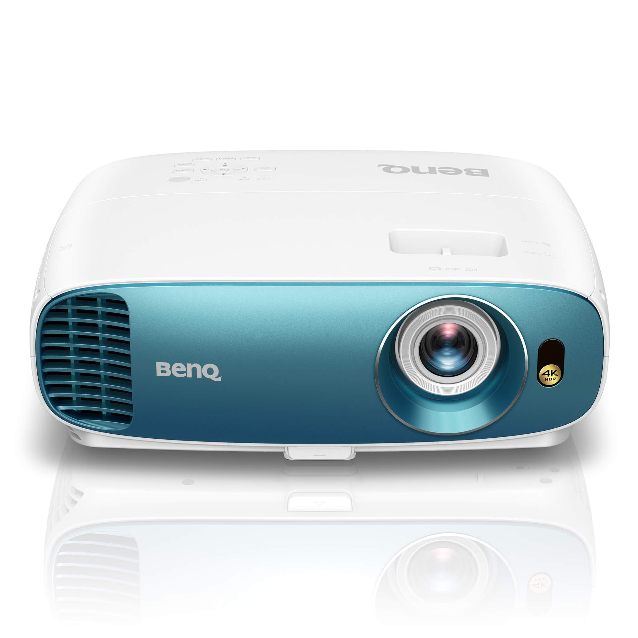 BenQ TK800 True 4K UHD HDR Home Entertainment Projector, DLP, 3000 Lumens, HMDI, Football Mode - White/Blue