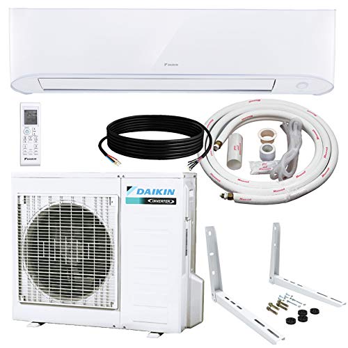  DAIKIN 18 000 BTU 17 SEER Bezkanałowy system klimatyzacyjnej pompy ciepła do montażu na ścianie 15 stóp Zestaw instalacyjny i wspornik do montażu na ścianie (230 V) 10-letnia ograniczona gwarancja...