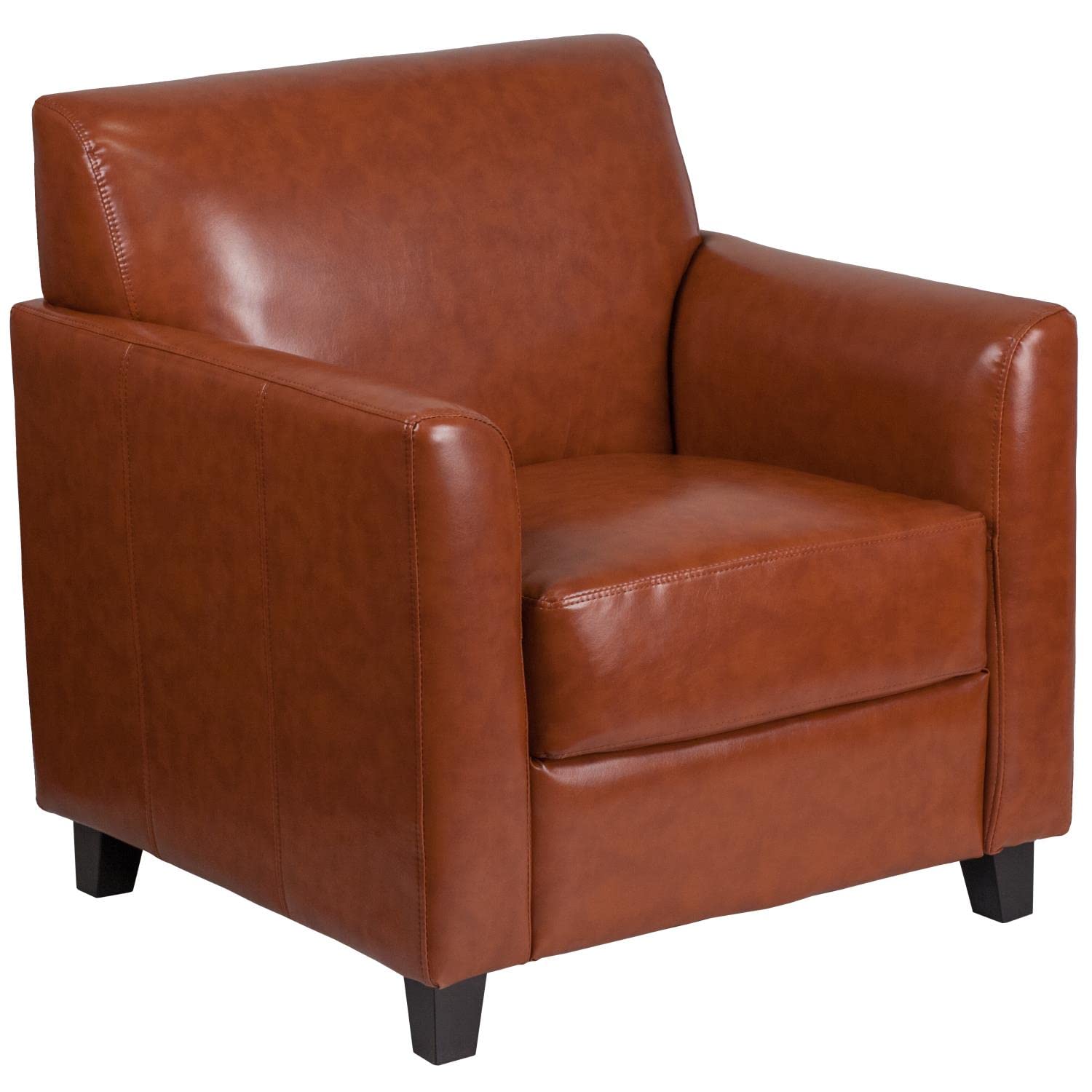 Flash Furniture Miękkie krzesło skórzane w kolorze koniaku HERCULES Diplomat